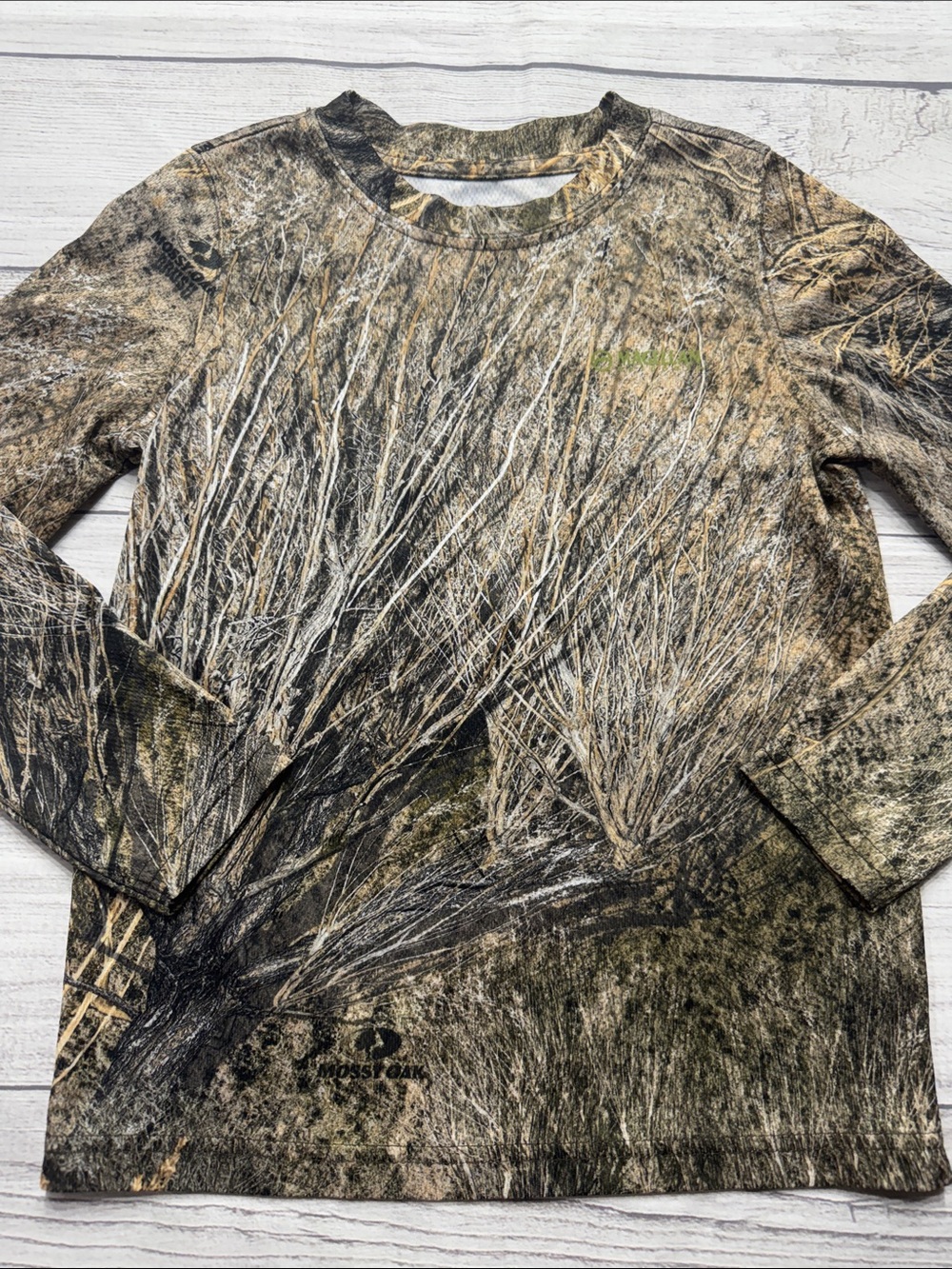 Magellan Outdoors Hunt Gear Boys Long Sleeve Mossy Oak Camo Tee